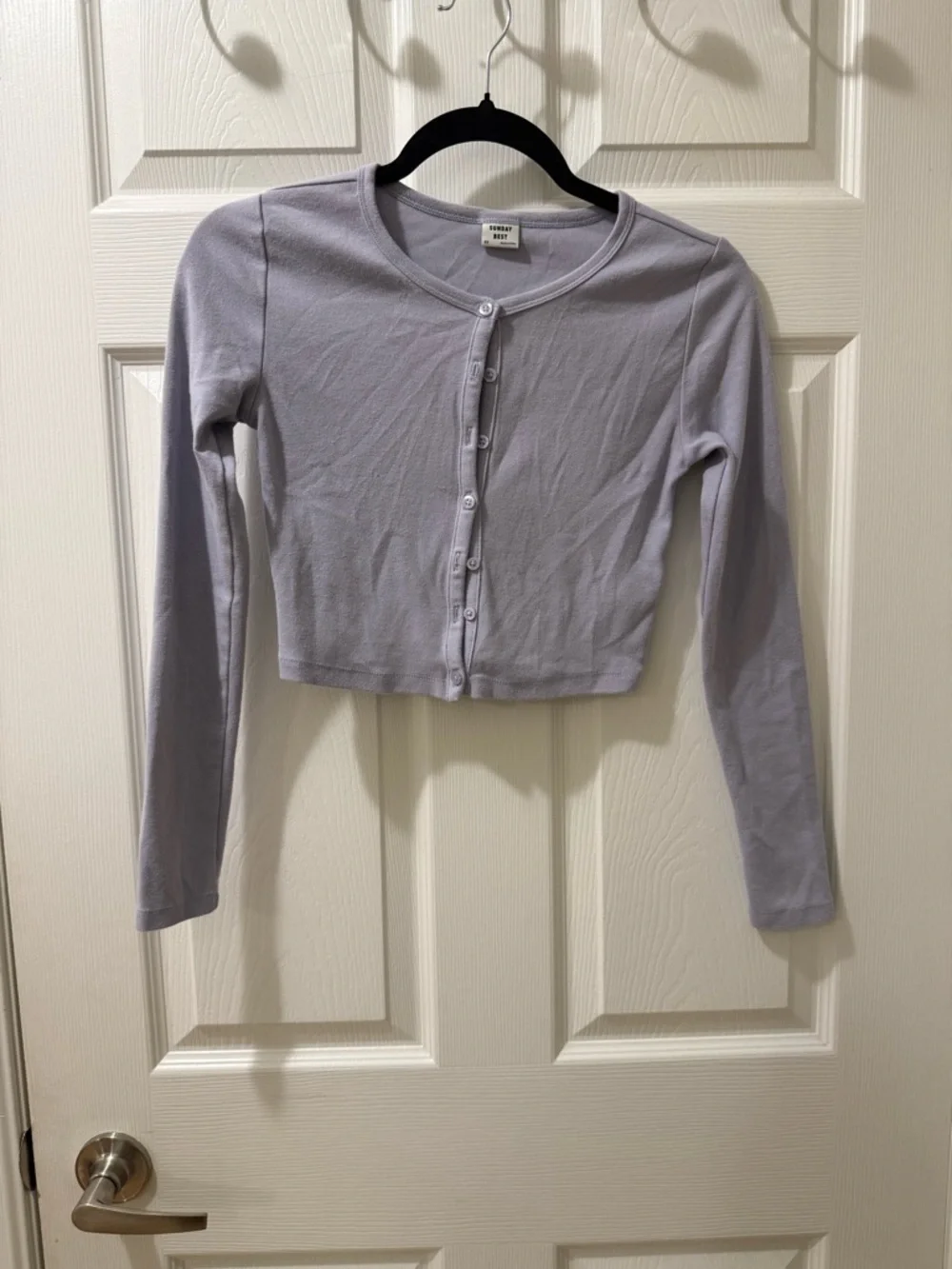 Sunday Best Lavender Cropped Button-Up Cardigan - Picture 1 of 3